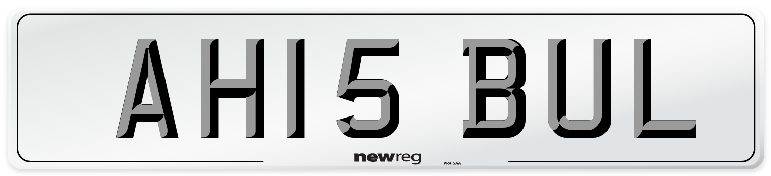 AH15 BUL Number Plate from New Reg